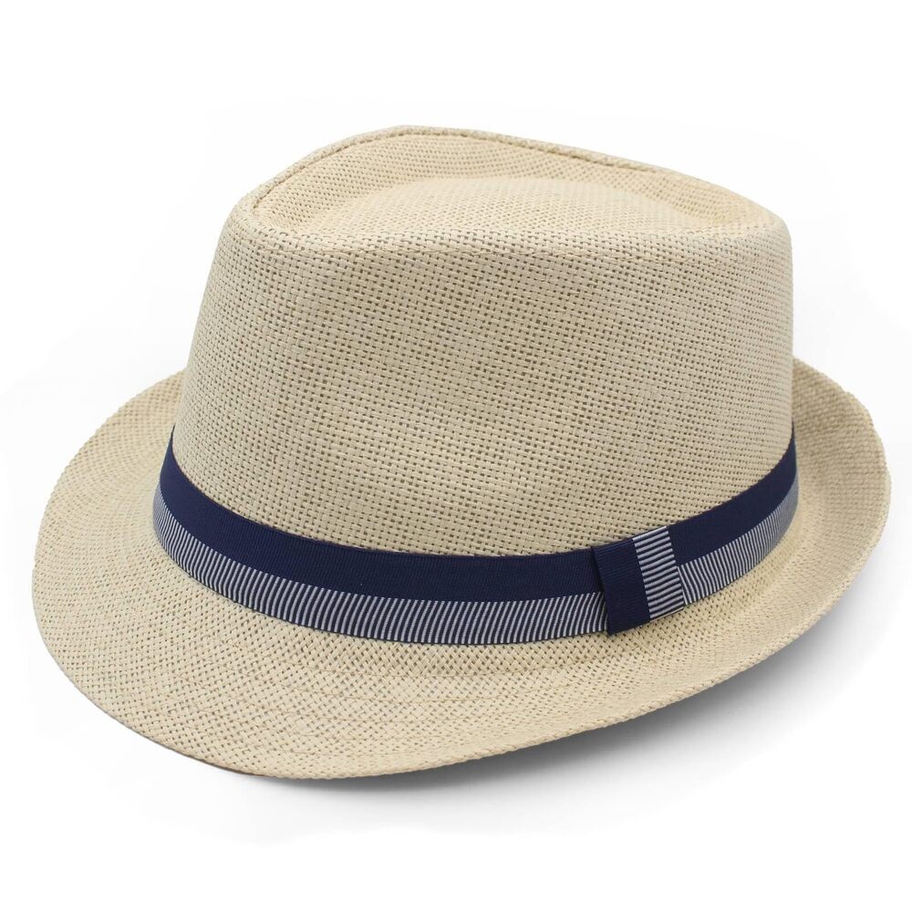 9863 Short Brim Panama Hat Straw Fedora Hats Summer Derby Trilby Hats Beach